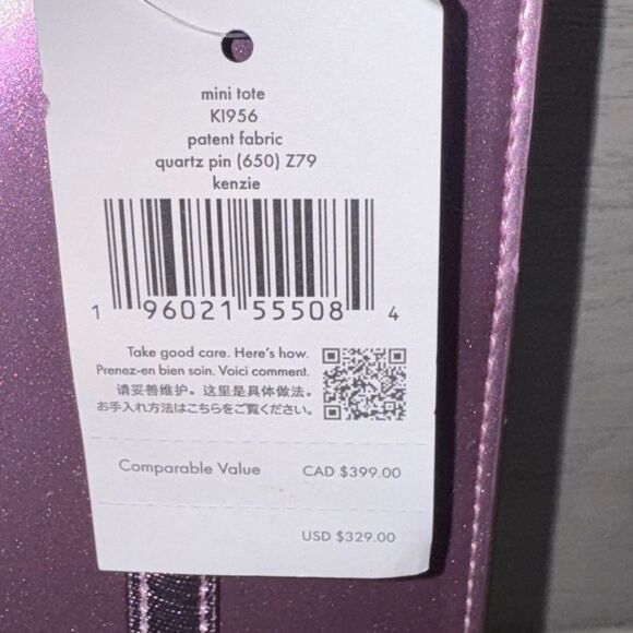 ♠️ NWT KATE SPADE Limited Edition Metallic quartz pink patent leather Small Tote - Picture 11 of 14
